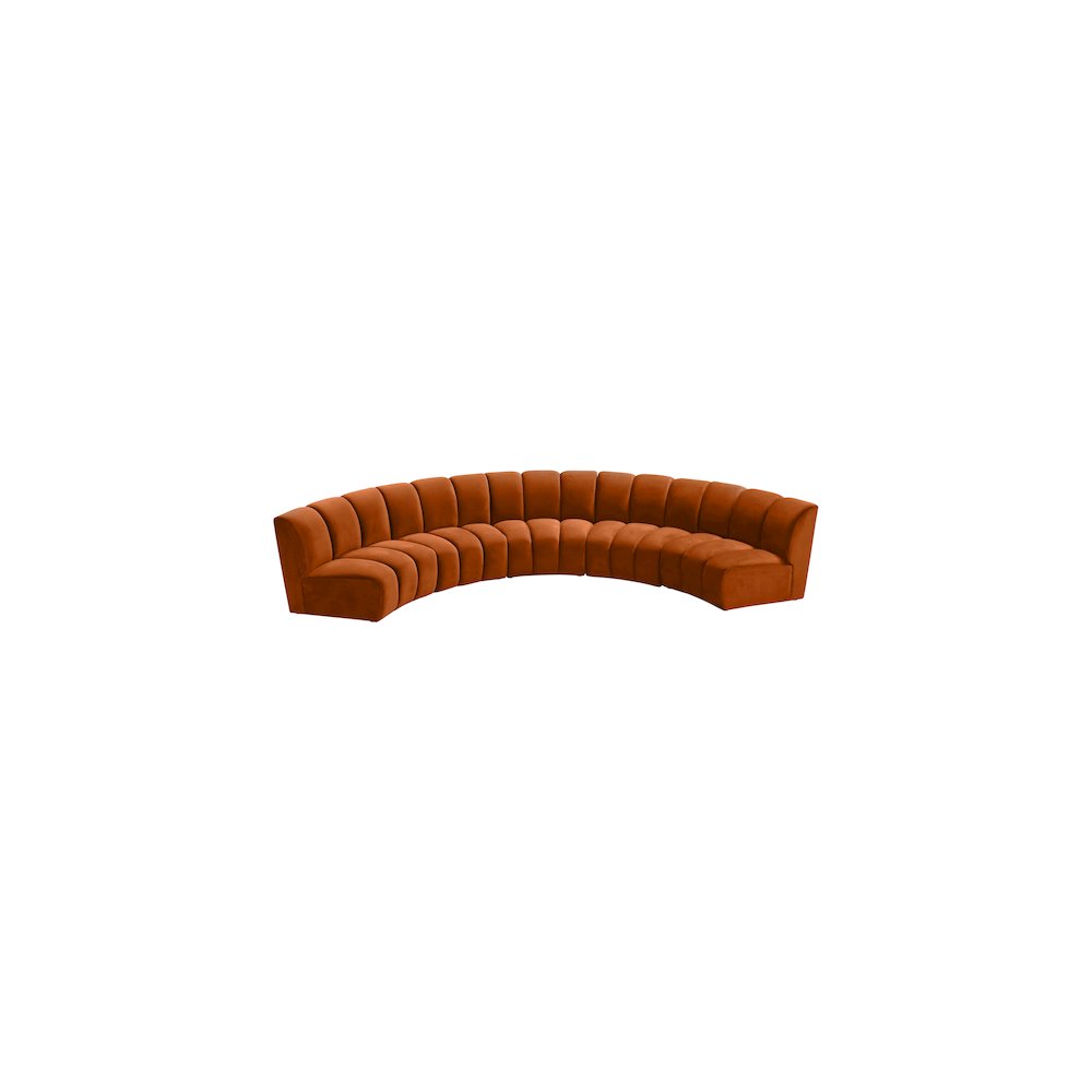 Infinity Cognac Velvet 5pc. Modular Sectional