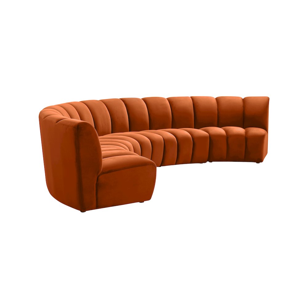 Infinity Cognac Velvet 5pc. Modular Sectional