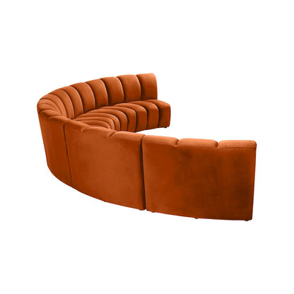 Infinity Cognac Velvet 5pc. Modular Sectional
