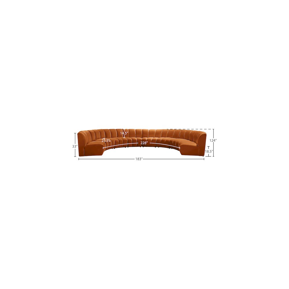 Infinity Cognac Velvet 8pc. Modular Sectional