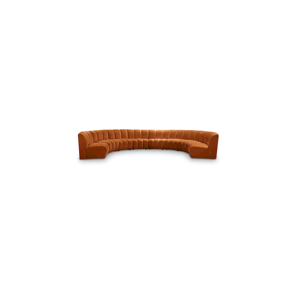Infinity Cognac Velvet 8pc. Modular Sectional