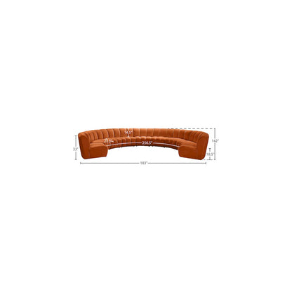 Infinity Cognac Velvet 9pc. Modular Sectional