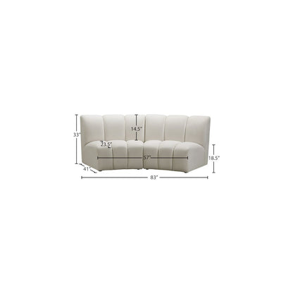 Infinity Cream Velvet 2pc. Modular Sectional