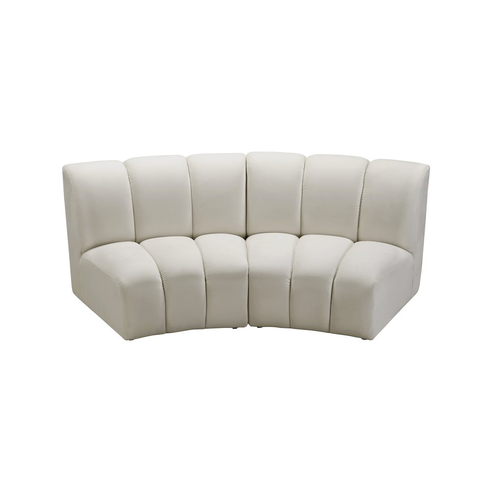 Infinity Cream Velvet 2pc. Modular Sectional