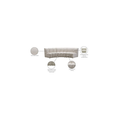 Infinity Cream Velvet 3pc. Modular Sectional