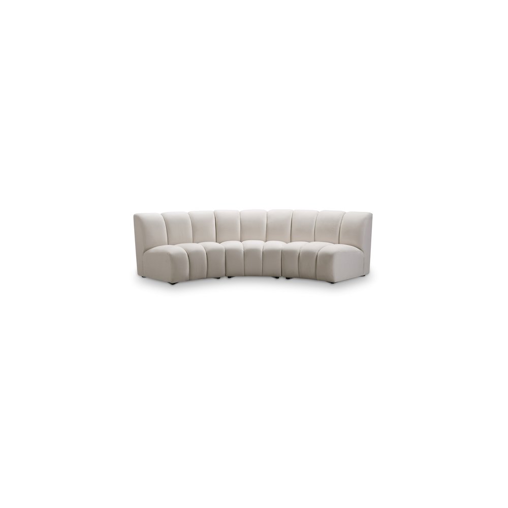 Infinity Cream Velvet 3pc. Modular Sectional