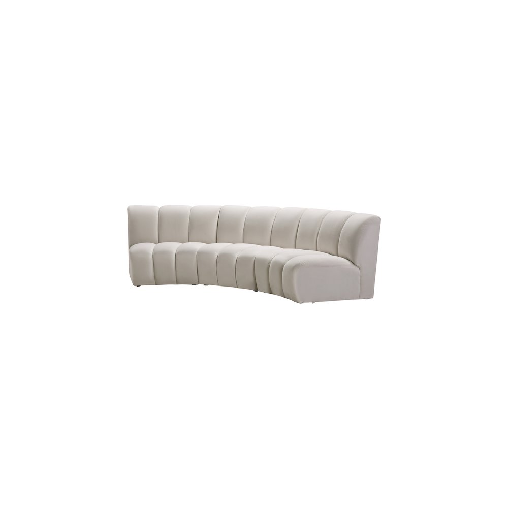 Infinity Cream Velvet 3pc. Modular Sectional