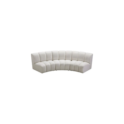 Infinity Cream Velvet 3pc. Modular Sectional