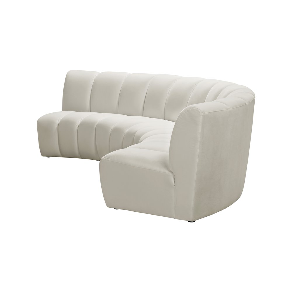 Infinity Cream Velvet 3pc. Modular Sectional