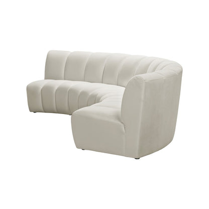 Infinity Cream Velvet 3pc. Modular Sectional