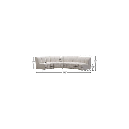 Infinity Cream Velvet 4pc. Modular Sectional