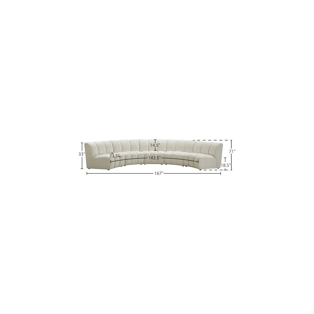 Infinity Cream Velvet 5pc. Modular Sectional