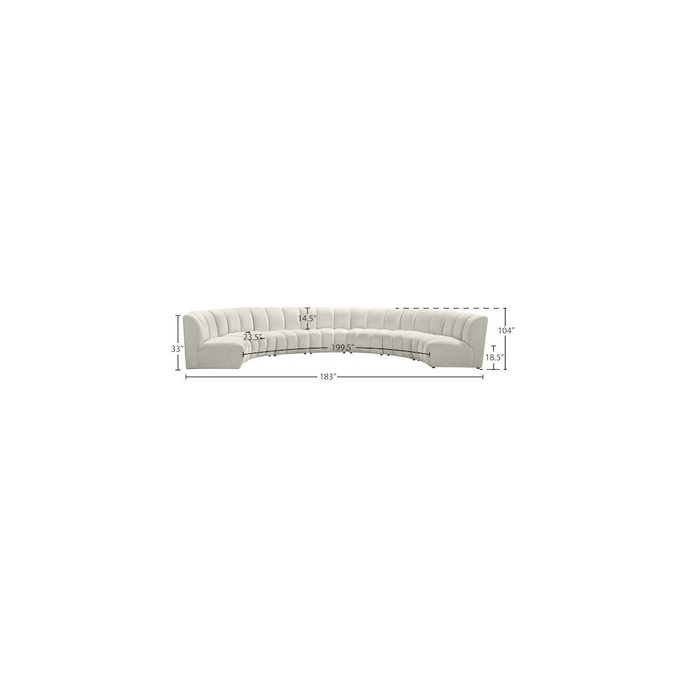 Infinity Cream Velvet 7pc. Modular Sectional