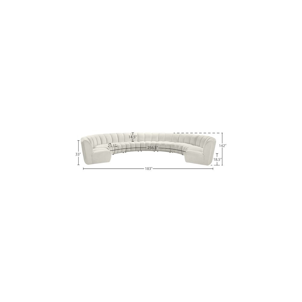 Infinity Cream Velvet 9pc. Modular Sectional