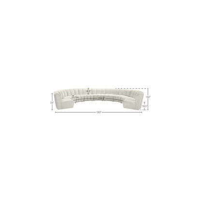 Infinity Cream Velvet 9pc. Modular Sectional