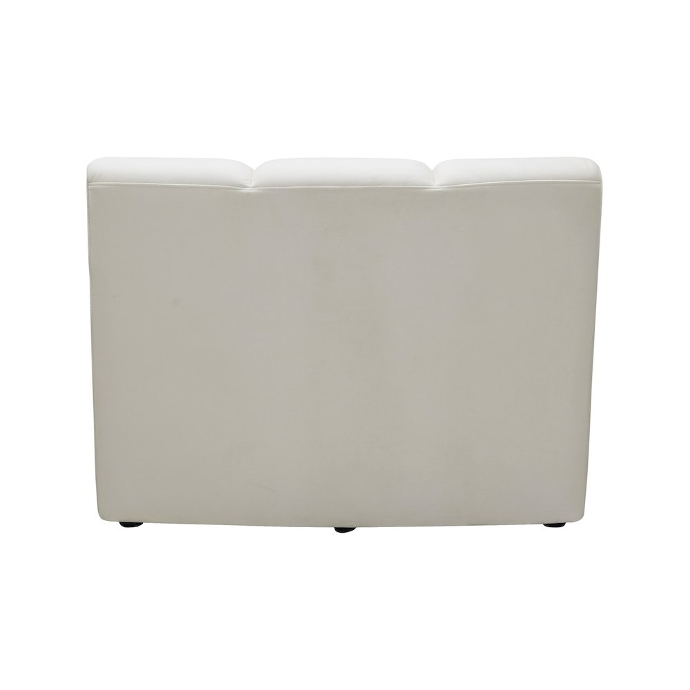 Velvet Modular Accent Chair with Foam Cushioning for Living Room, Cream Velvet