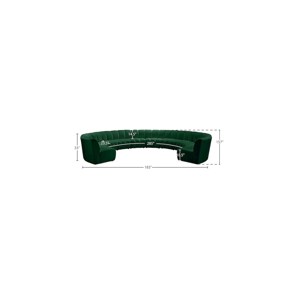 Infinity Green Velvet 10pc. Modular Sectional