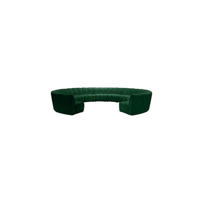 Infinity Green Velvet 11pc. Modular Sectional