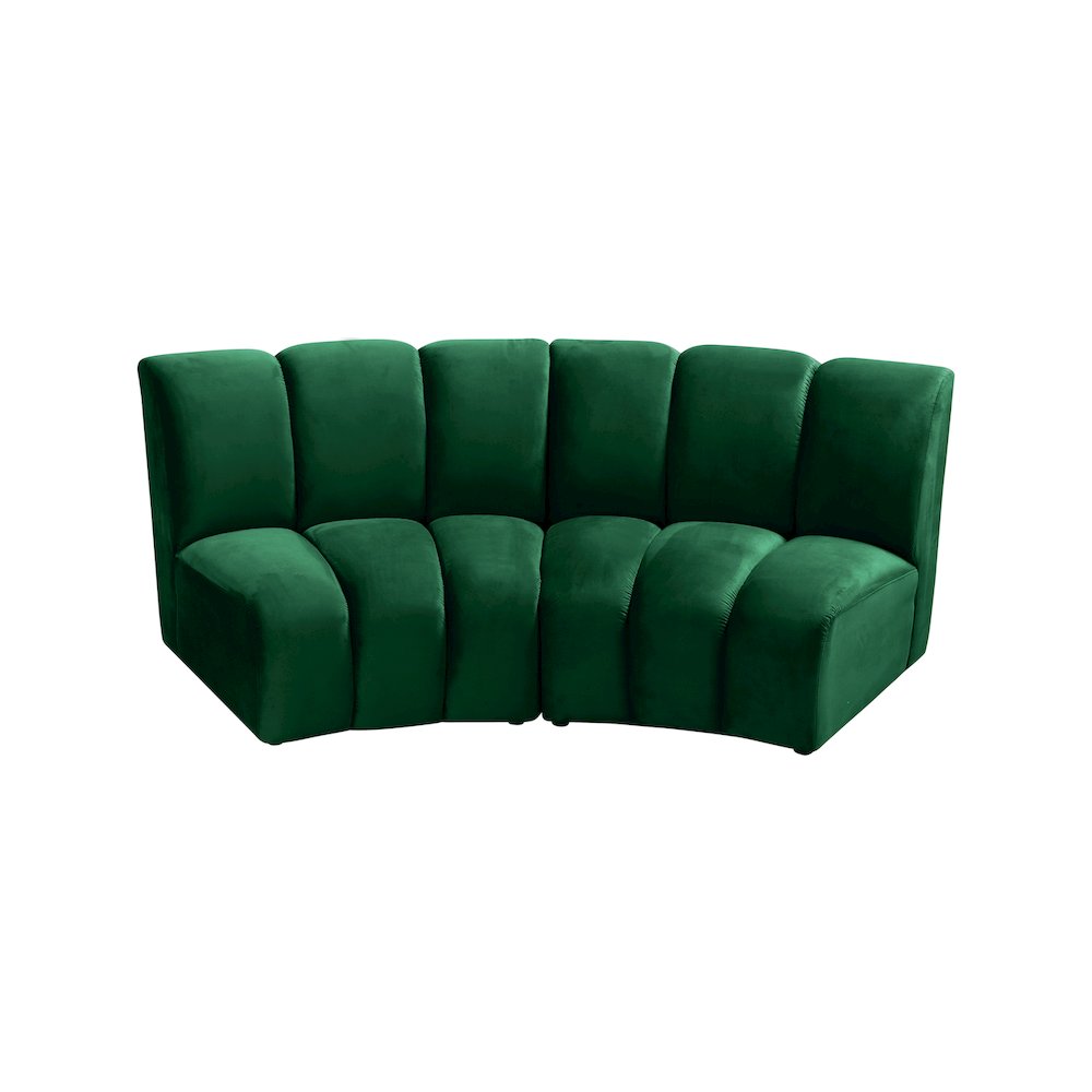 Infinity Green Velvet 2pc. Modular Sectional