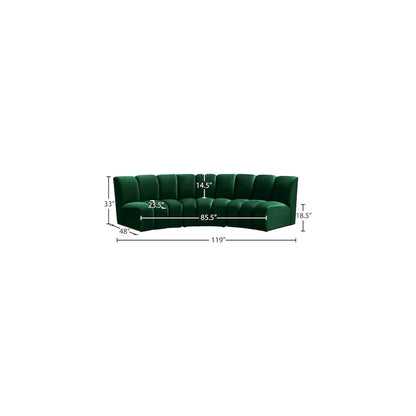Infinity Green Velvet 3pc. Modular Sectional