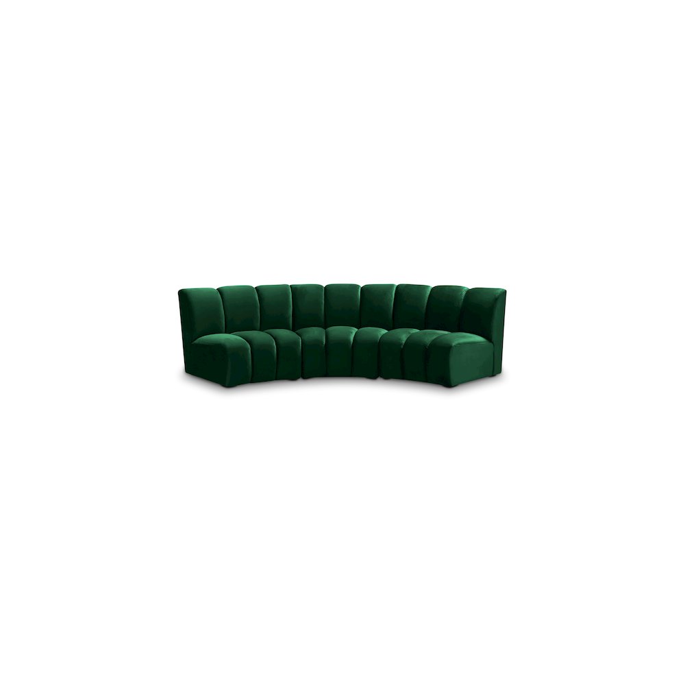 Infinity Green Velvet 3pc. Modular Sectional