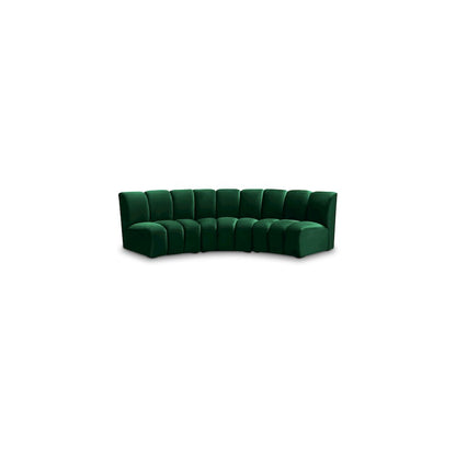 Infinity Green Velvet 3pc. Modular Sectional