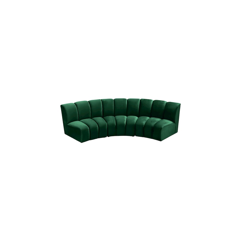 Infinity Green Velvet 3pc. Modular Sectional