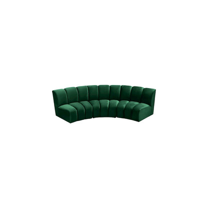 Infinity Green Velvet 3pc. Modular Sectional