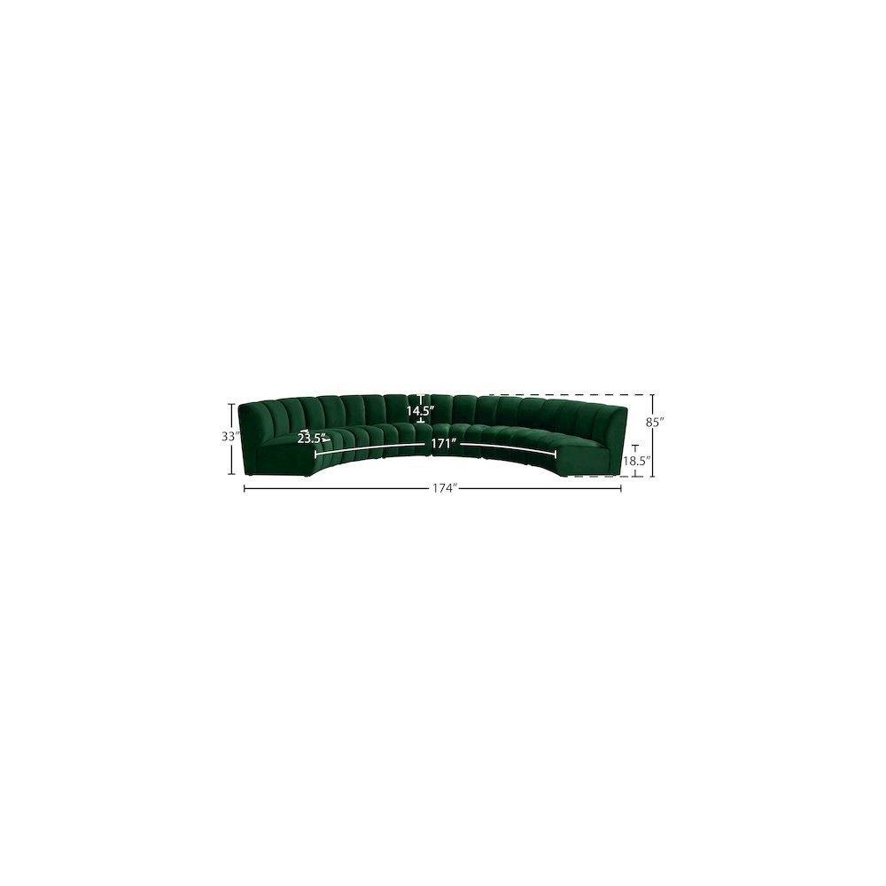 Infinity Green Velvet 6pc. Modular Sectional