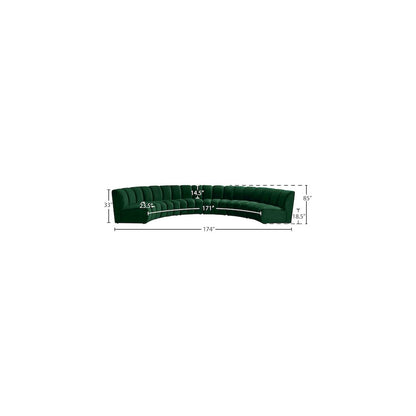 Infinity Green Velvet 6pc. Modular Sectional