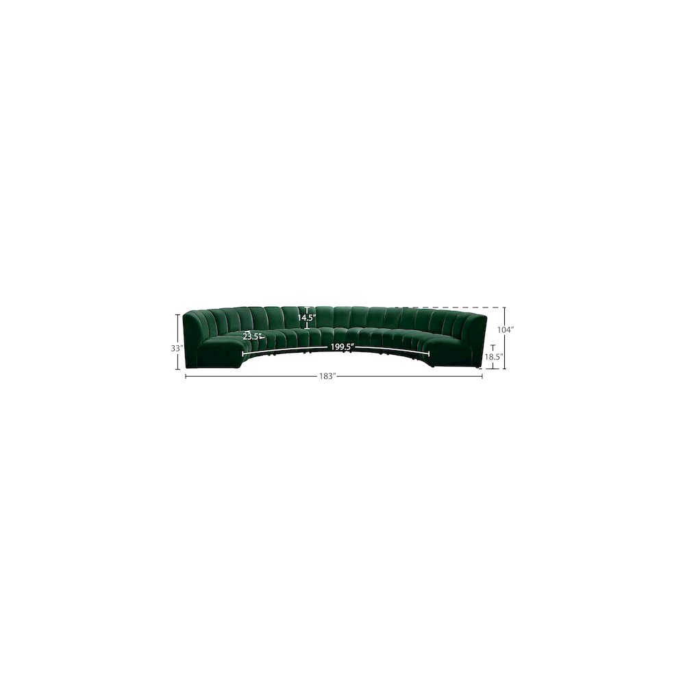 Infinity Green Velvet 7pc. Modular Sectional