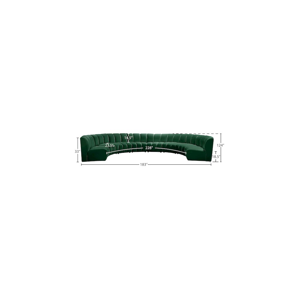 Infinity Green Velvet 8pc. Modular Sectional