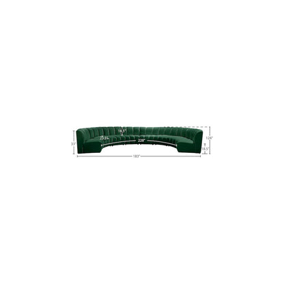Infinity Green Velvet 8pc. Modular Sectional