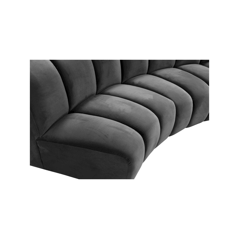 Infinity Grey Velvet 3pc. Modular Sectional