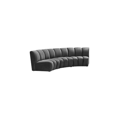 Infinity Grey Velvet 3pc. Modular Sectional