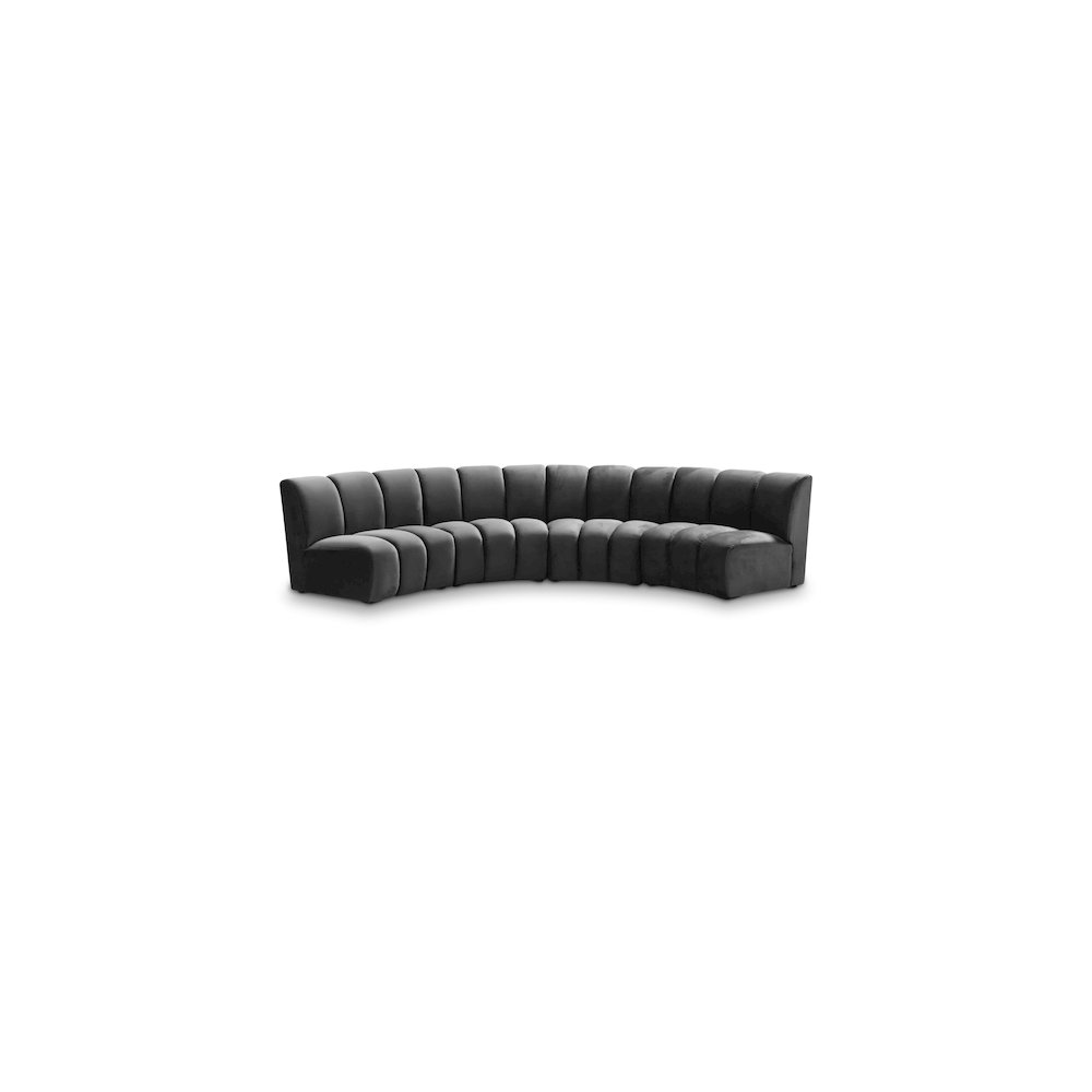 Infinity Grey Velvet 4pc. Modular Sectional