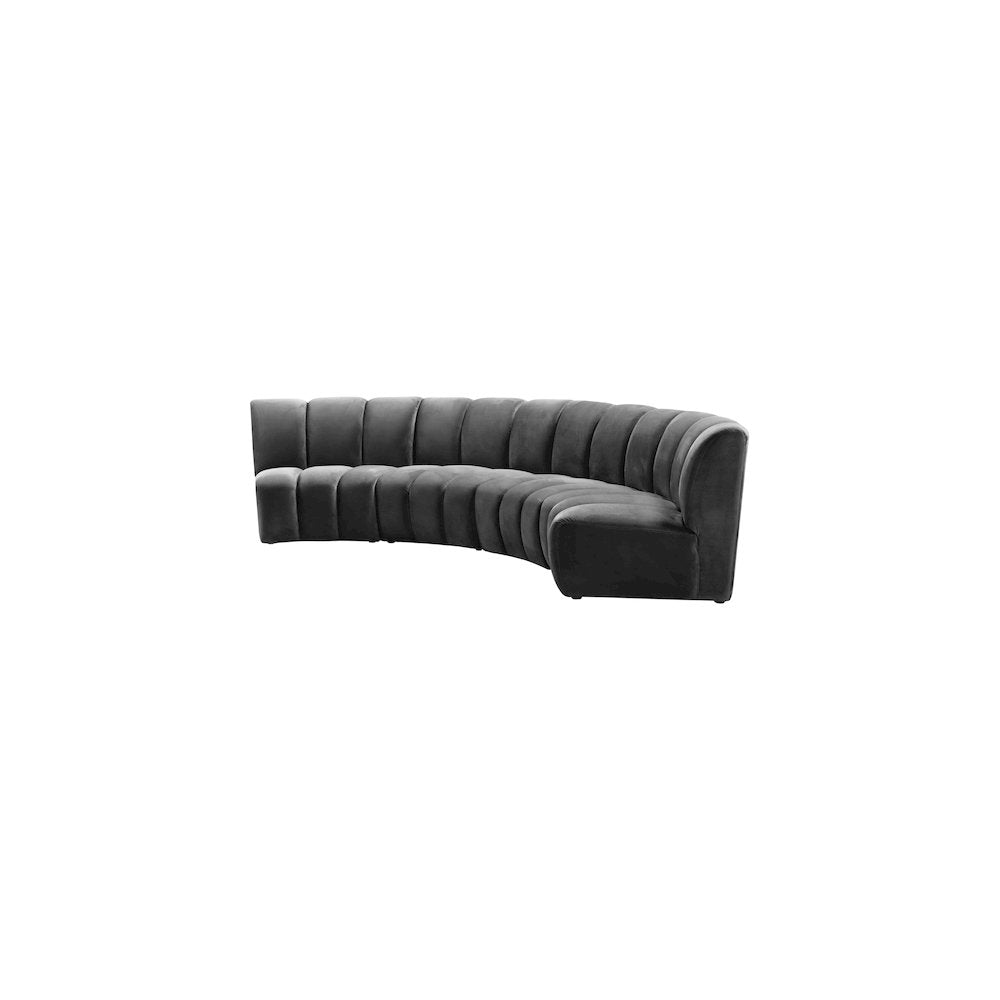 Infinity Grey Velvet 4pc. Modular Sectional