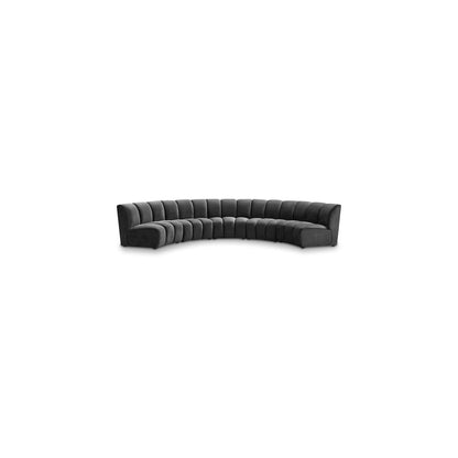 Infinity Grey Velvet 5pc. Modular Sectional