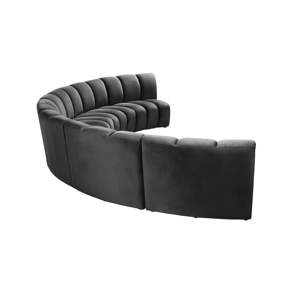 Infinity Grey Velvet 5pc. Modular Sectional