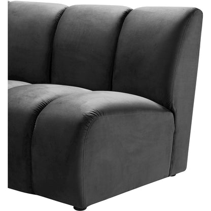 Infinity Grey Velvet 5pc. Modular Sectional