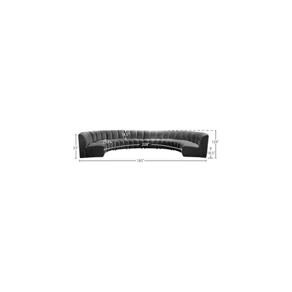 Infinity Grey Velvet 8pc. Modular Sectional