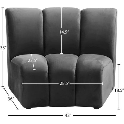 Infinity Grey Velvet Modular Chair