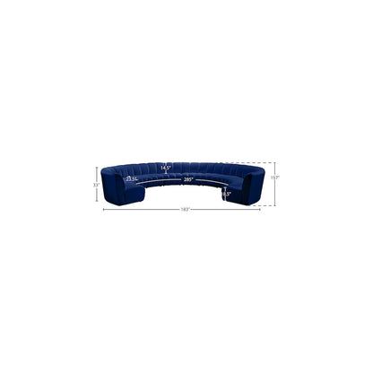 Infinity Navy Velvet 10pc. Modular Sectional