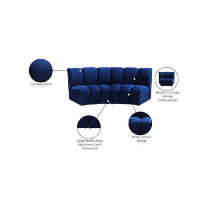 Infinity Navy Velvet 2pc. Modular Sectional