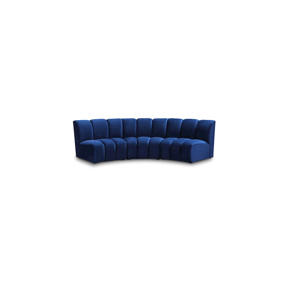 Infinity Navy Velvet 3pc. Modular Sectional