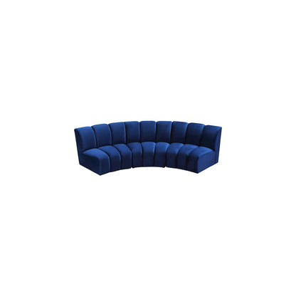Infinity Navy Velvet 3pc. Modular Sectional