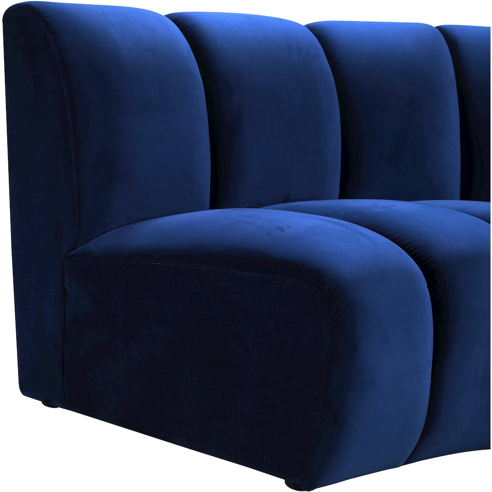 Infinity Navy Velvet 3pc. Modular Sectional
