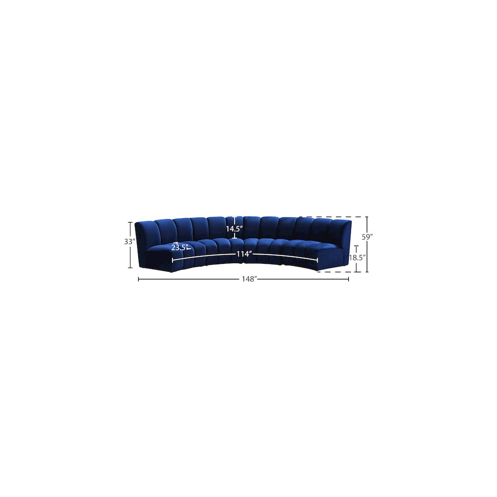 Infinity Navy Velvet 4pc. Modular Sectional