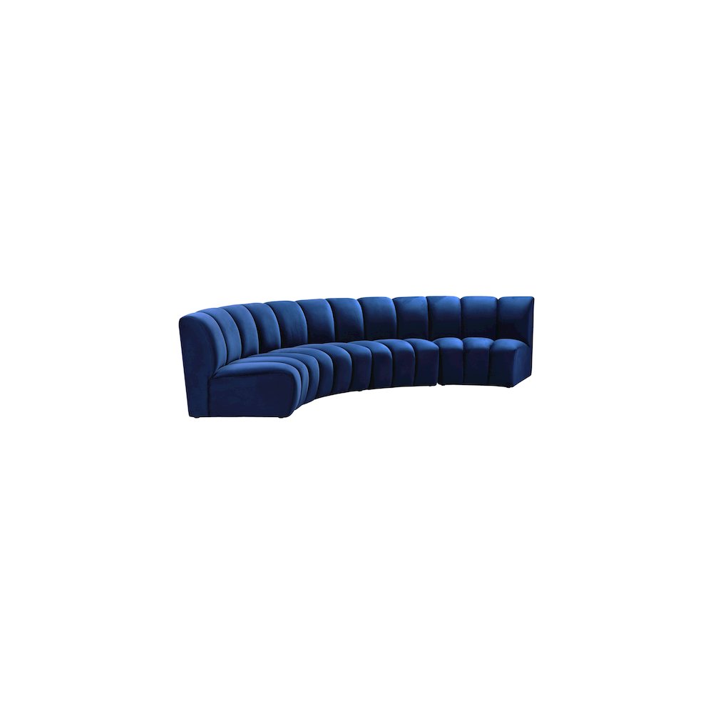 Infinity Navy Velvet 4pc. Modular Sectional