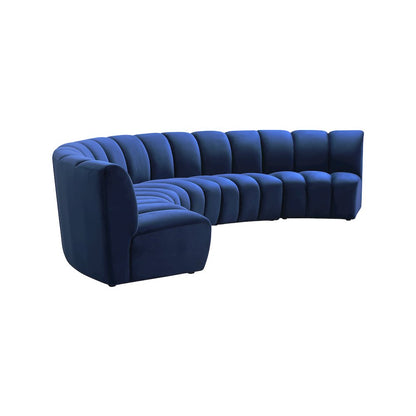 Infinity Navy Velvet 5pc. Modular Sectional